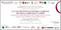 Case della memoria italiane e ungheresi in mostra a Roma